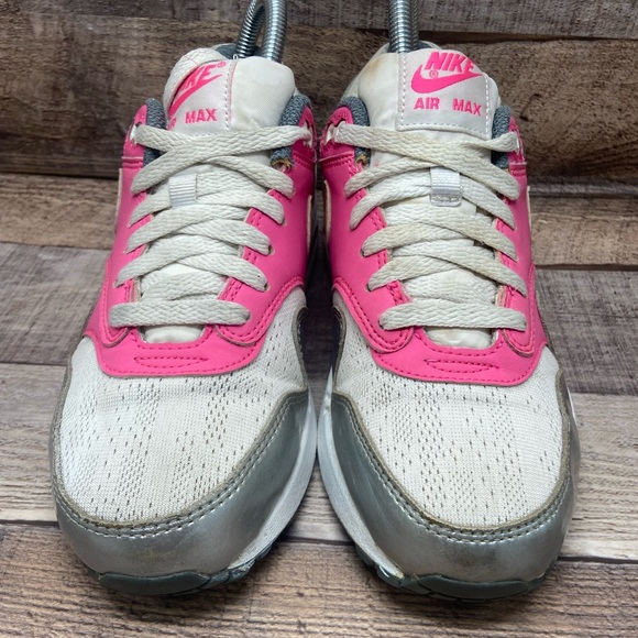 Nike Air Max 1 (GS) Silver Pink White 653653-108 Youth Size 5Y Women Size 6.5 - Picture 3 of 10